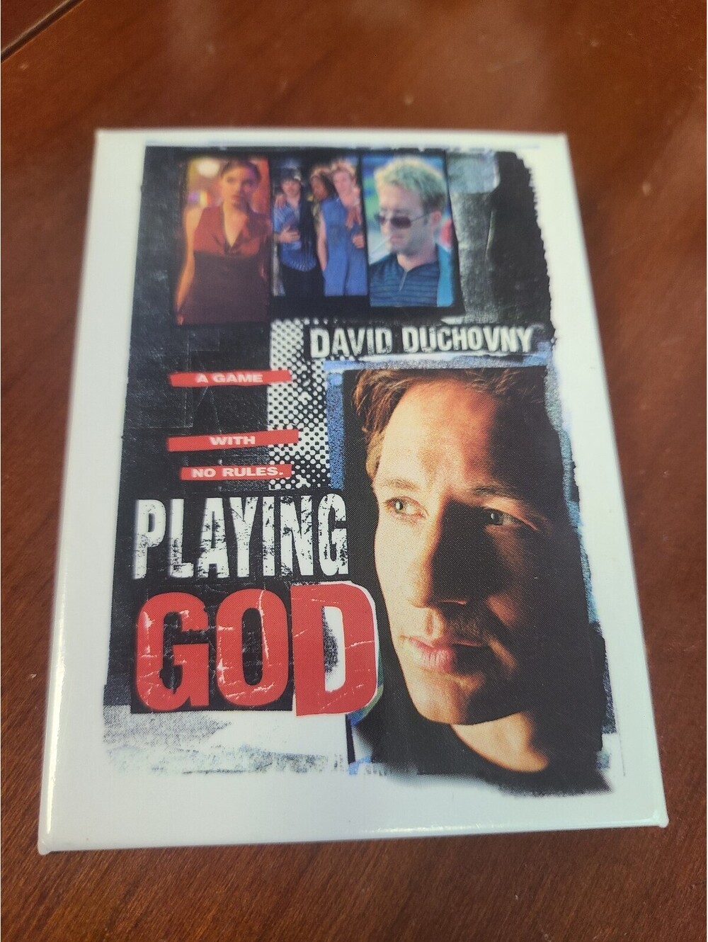 Playing God Promotional Pinback Button Vintage 1997 David Duchovny
